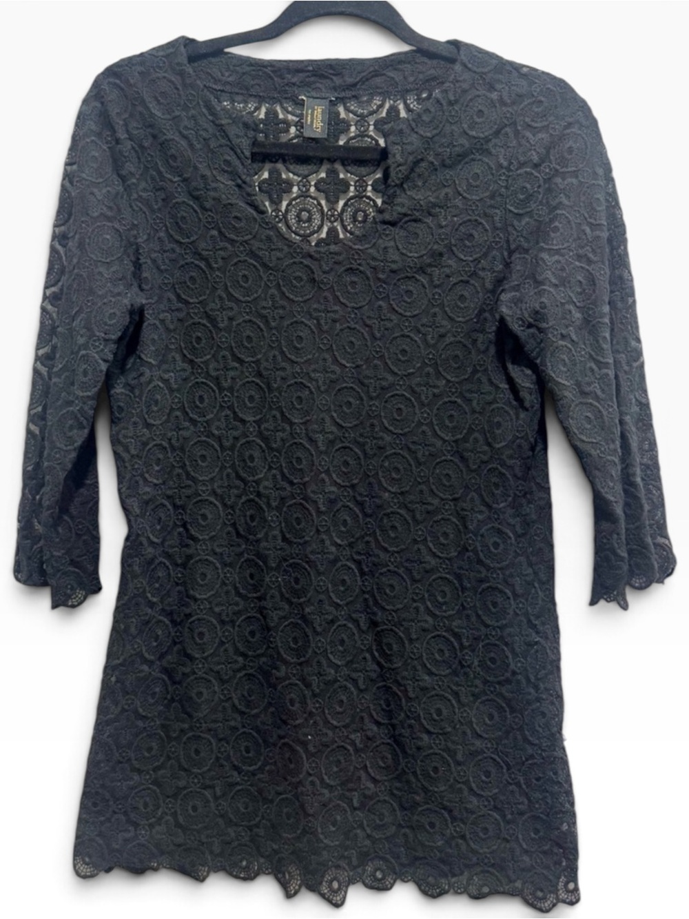 Laundry by Shelli Segal Black Sheer Floral Lace Mini Dress S